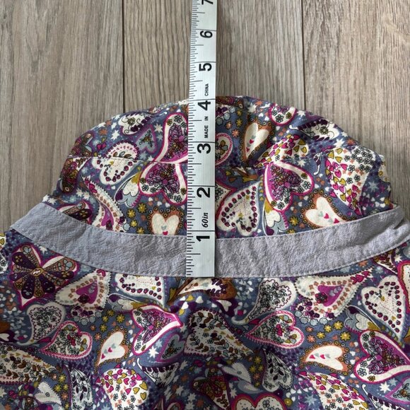 Wide Brim Sun Hat with Heart Paisley Pattern and Adjustable Chin Strap - Picture 11 of 11